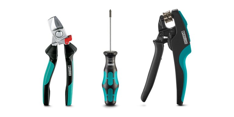 Phoenix Contact crimping tools and DIN rail mounting material